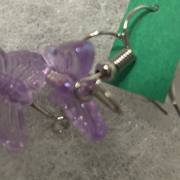 NWT butterfly earrings stainless & ceramic sparkle earring pair v… - Picture 6 of 10